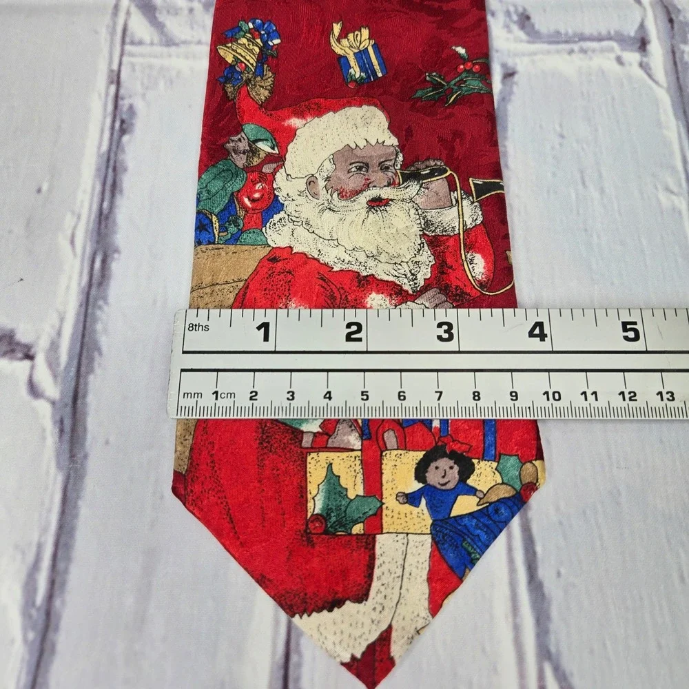 Croft & Barrow Red Santa‎ Claus Christmas Holiday Silk Blend Necktie Mens